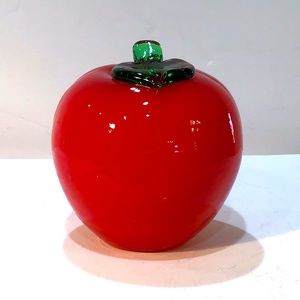 Blown glass Art apple EUC